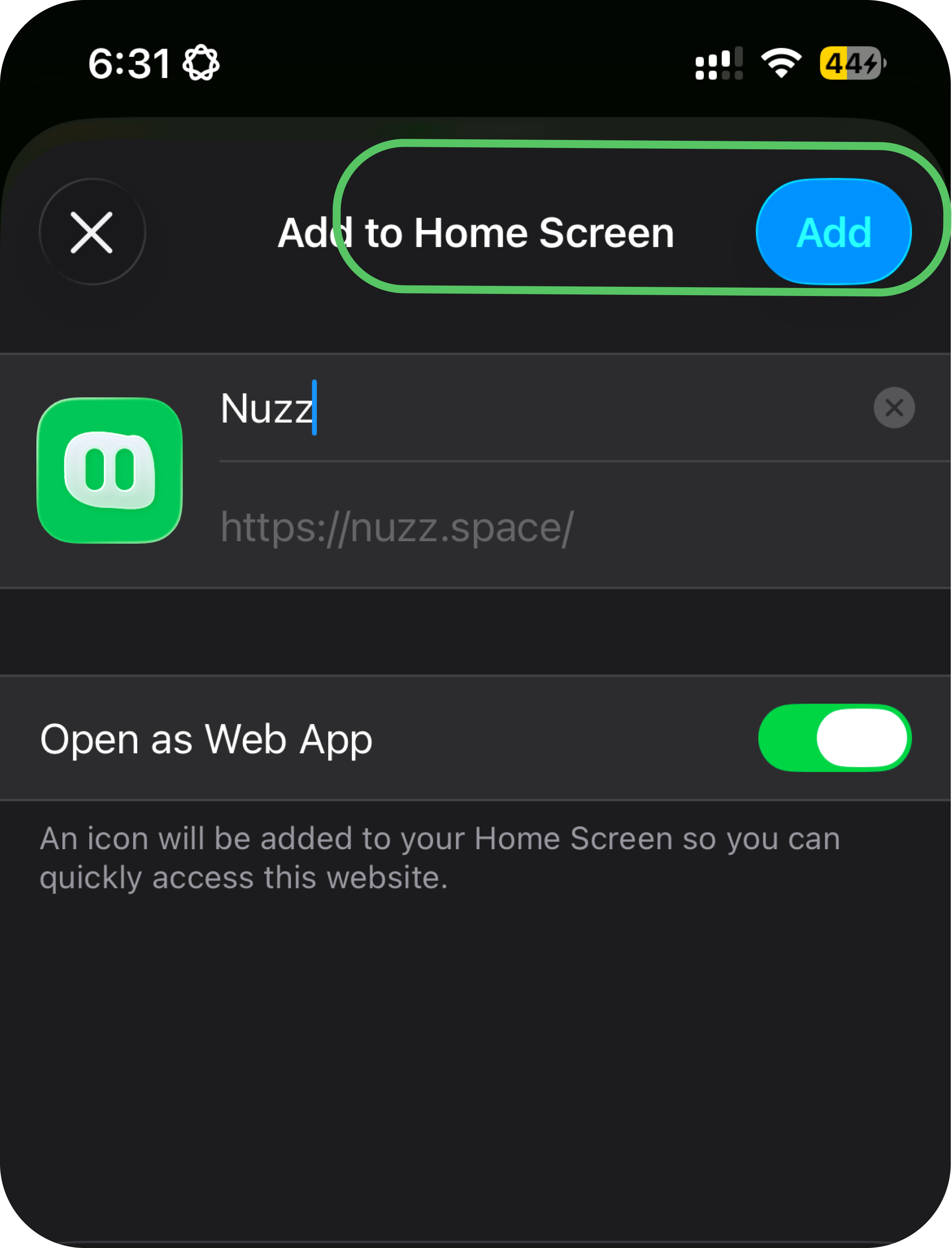 Tap Add & Launch